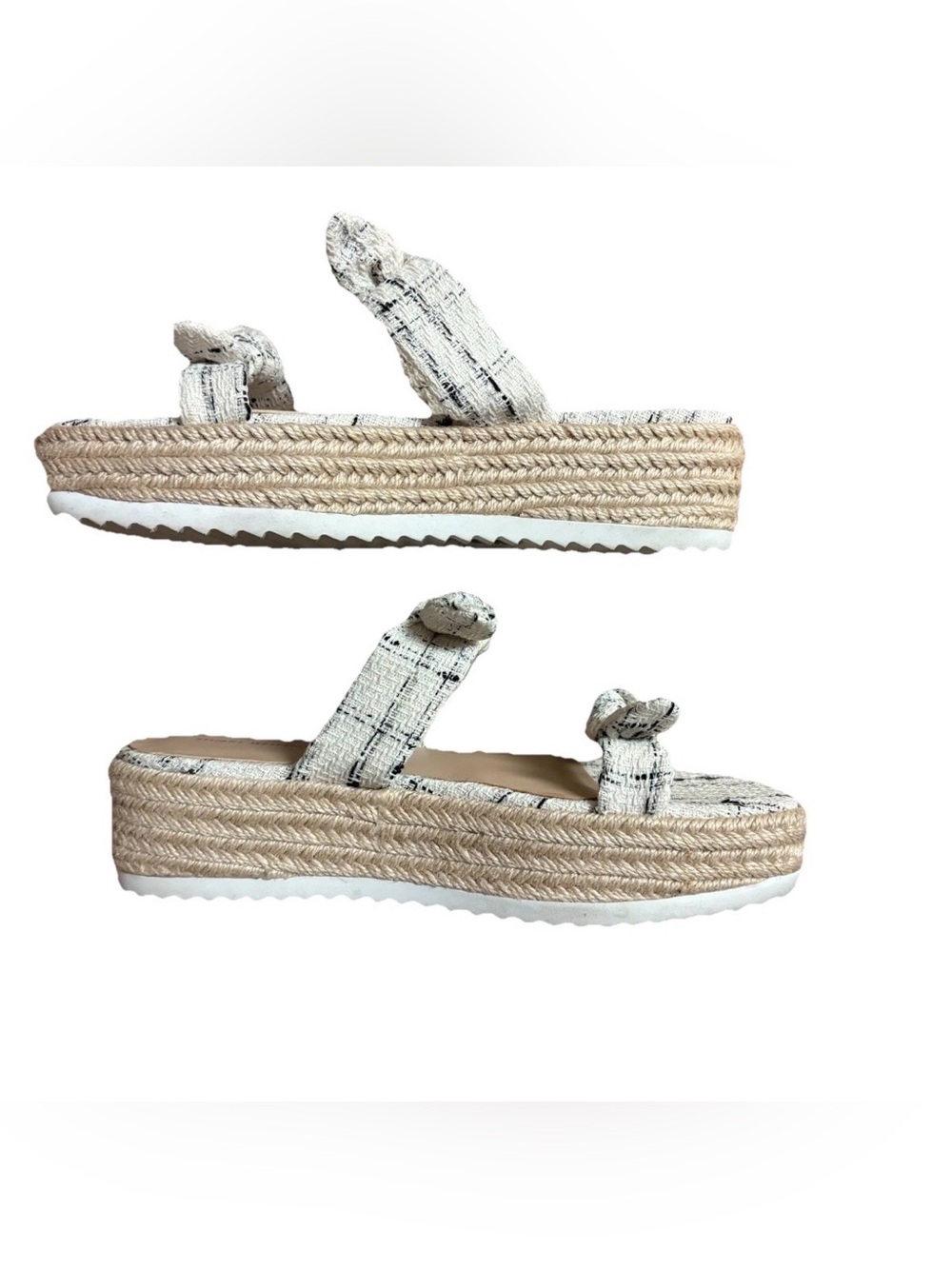 Stuart Weitzman Bandeau Striped Bow Espadrille Sandal Sz 7.5? - Picture 4 of 11